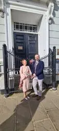 Older couple just married outside registry office