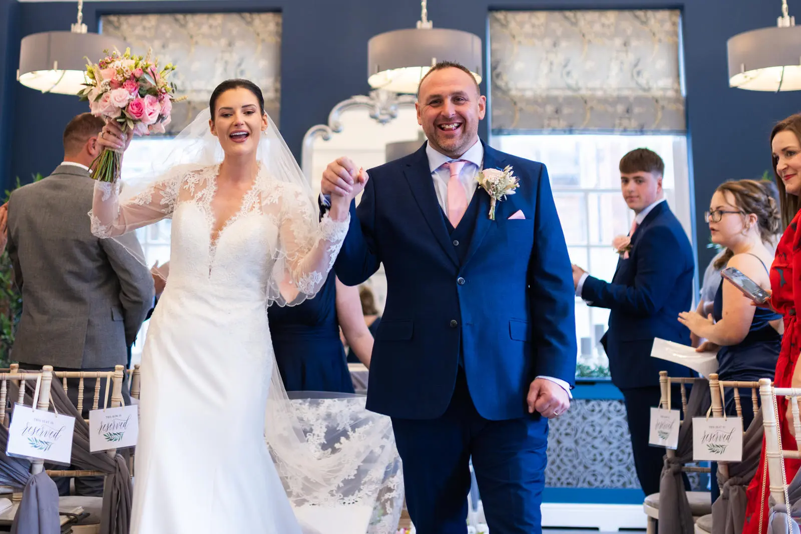 Bride and Groom celebrating their wedding at Bury St Edmunds Register Office
