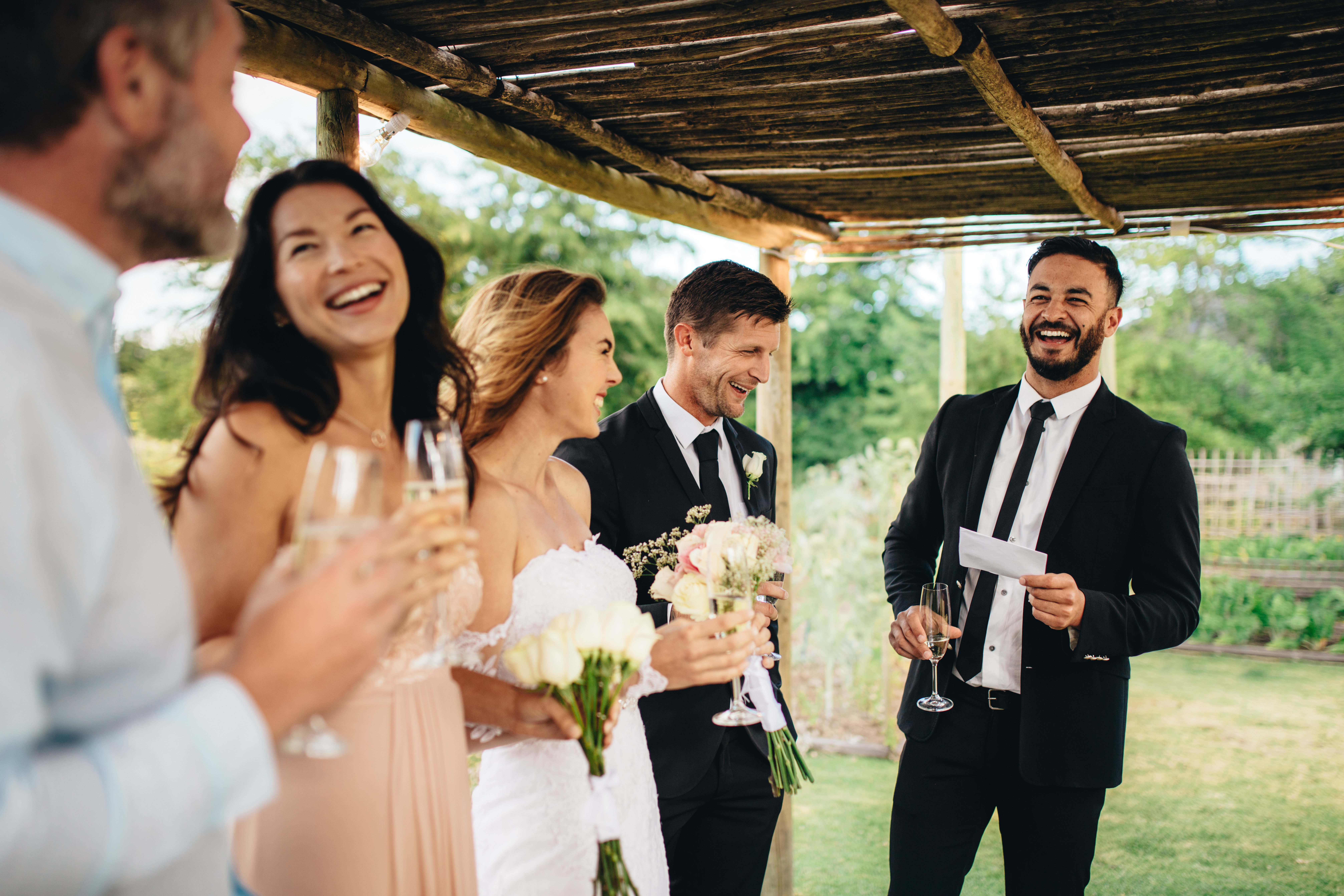 best man making a speech at the wedding celebration
