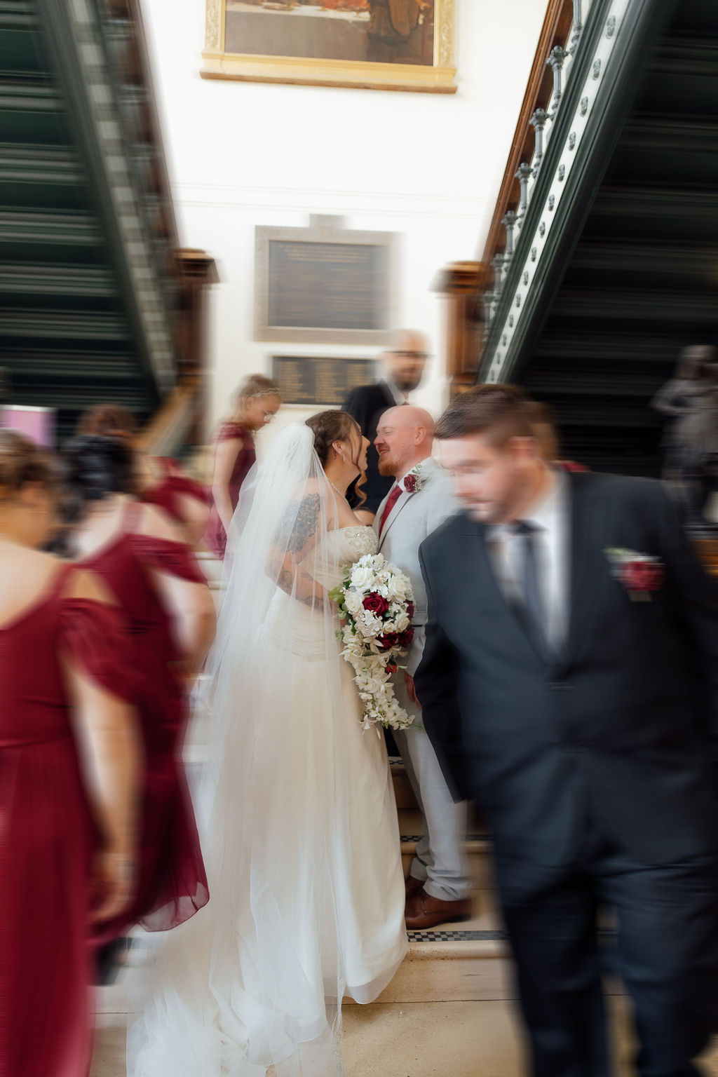 Couple kissing at Ipswich Register Office