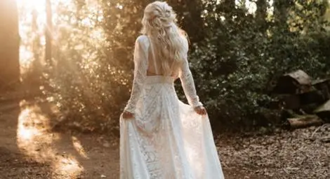 Beautiful bride in woodland