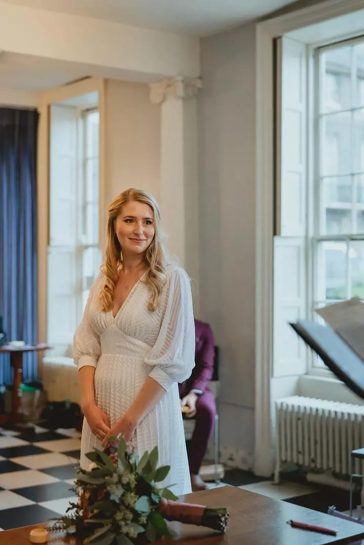 Beautiful young bride with natural make up