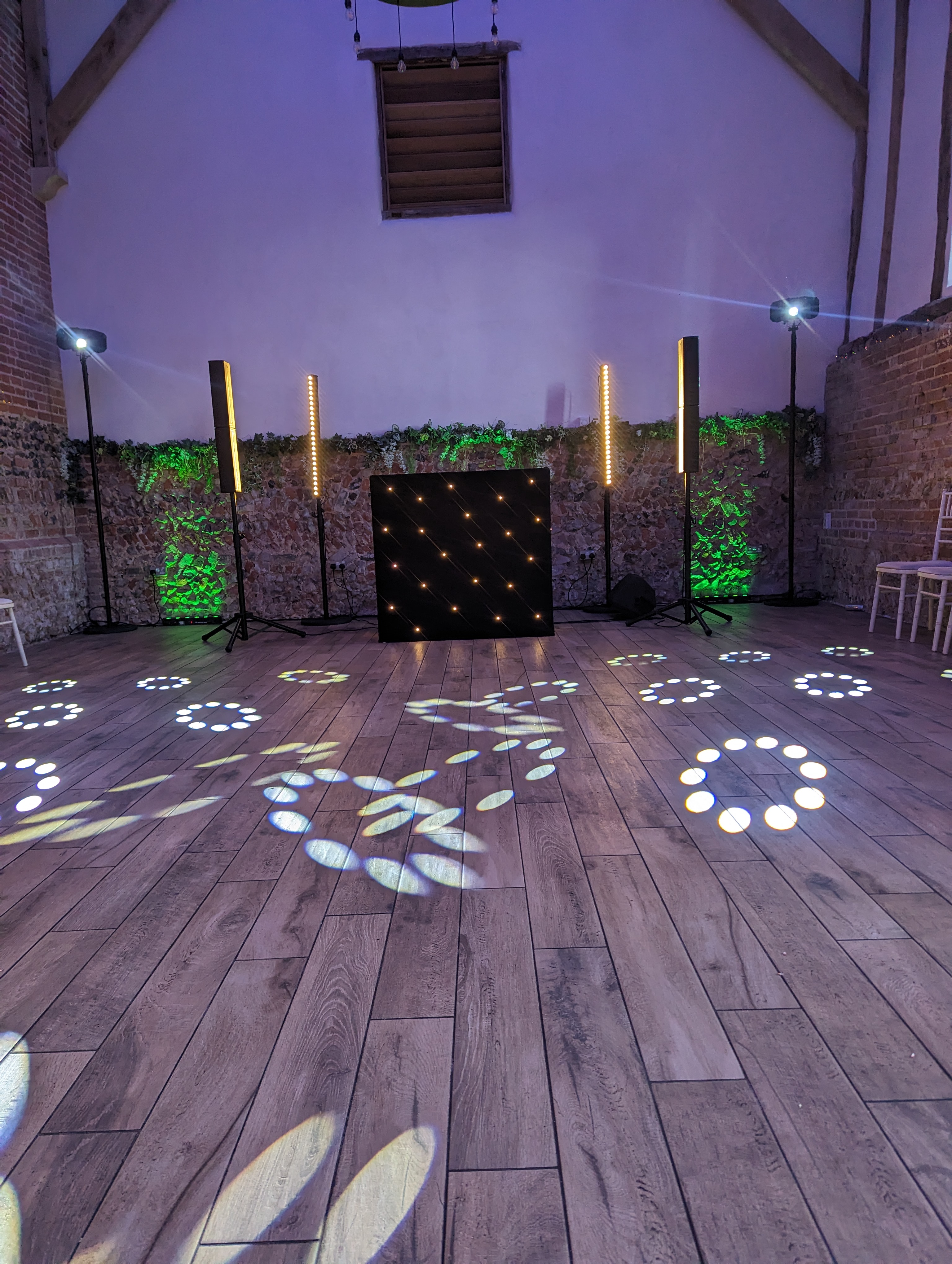 Dancefloor with circular lights on