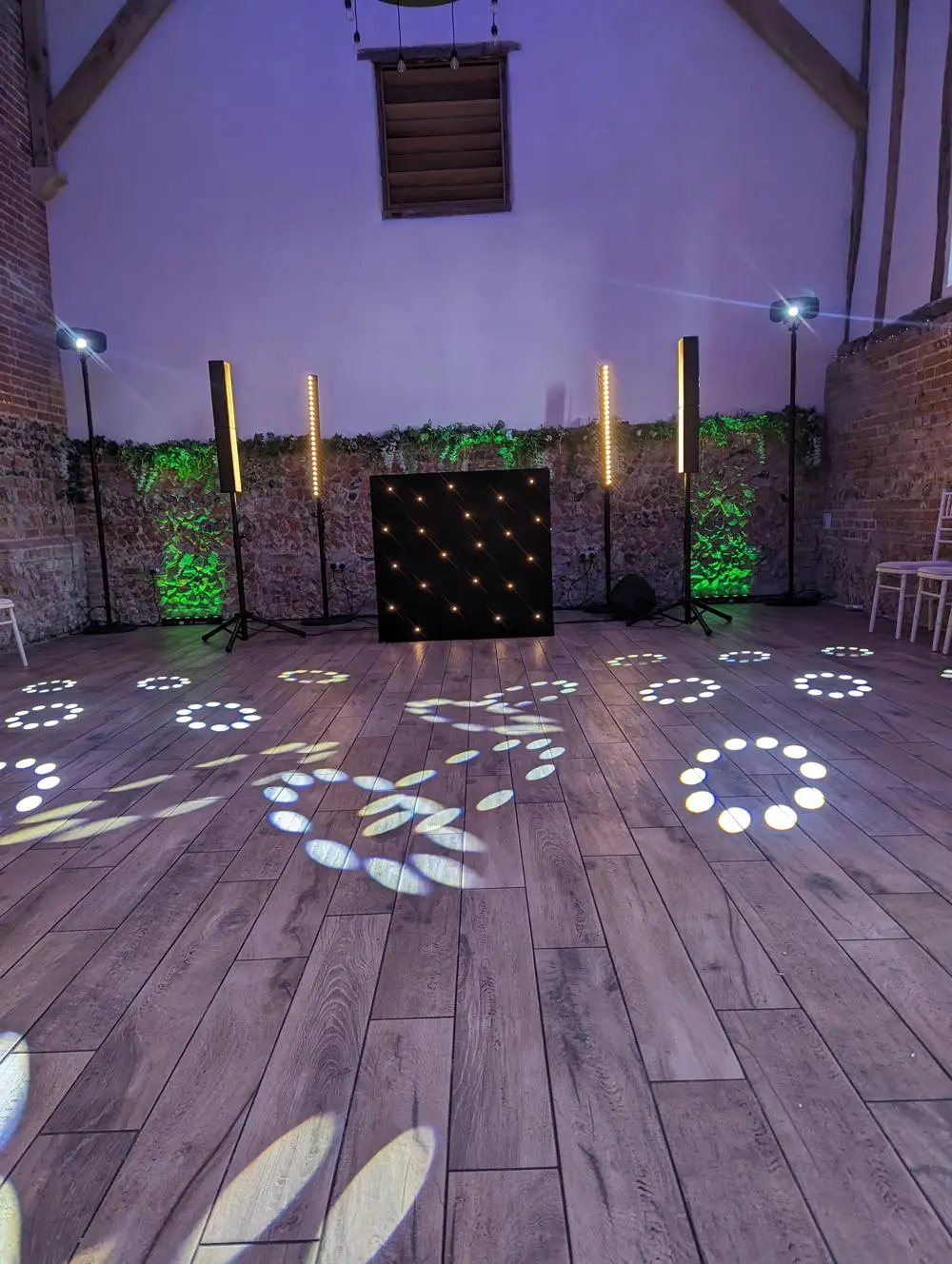 Dancefloor with lights on