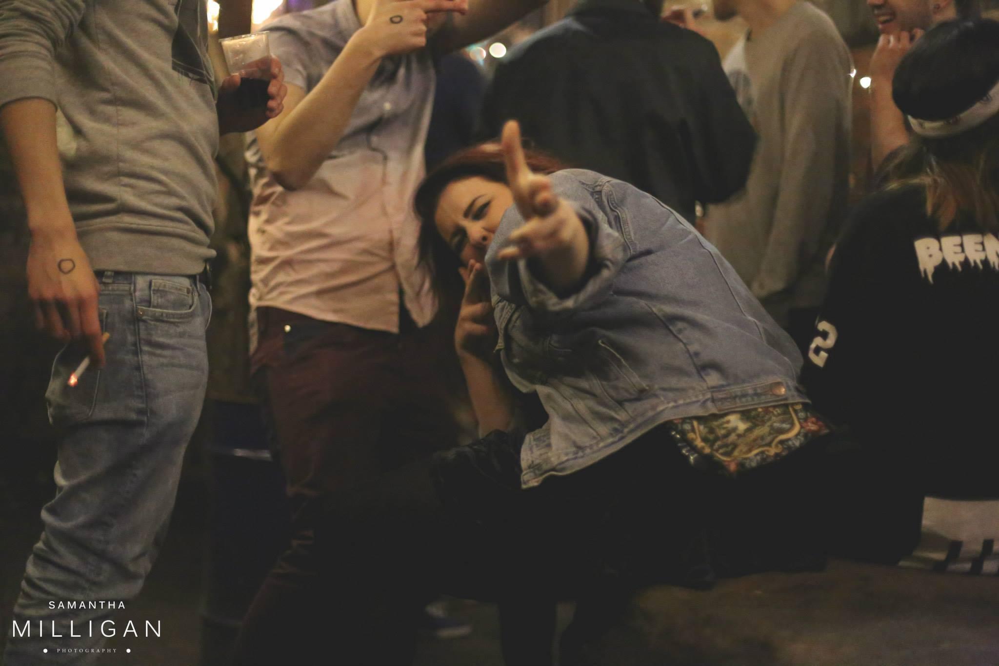 Group of young people partying