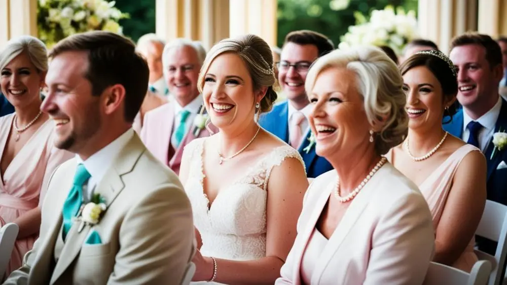 Smiling guests at wedding